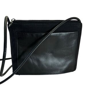 Tumi Small Classic Minimalist Leather And Nylon Crossbody Bag Purse
